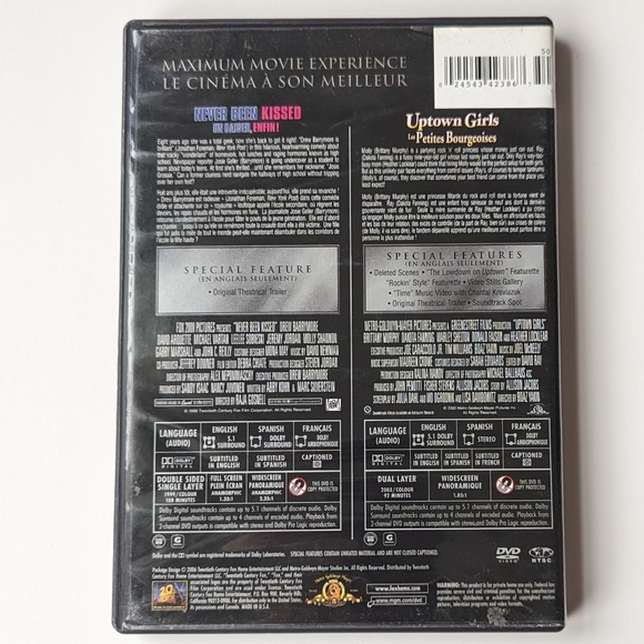 2/$15 Double Feature - Never Been Kissed - Uptown Girls - Picture 2 of 6